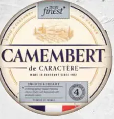 Tesco Finest camembert mäkký zrejúci plnotučný syr s bielou plesňou na povrchu