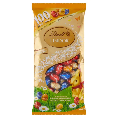 Lindt Lindor Mliečna, horká a biela čokoláda s jemnou náplňou