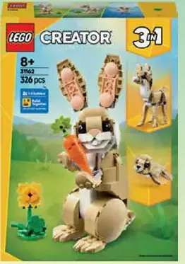 LEGO Creator 3‑in‑1 Roztomilý zajačik