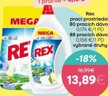 Rex prací prostriedok na farebnú bielizeň