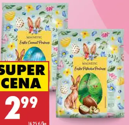 Magnetic pralinky vajíčka kokos/pistácia