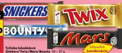 Snickers/Twix/Mars/Bounty tyčinka čokoládová