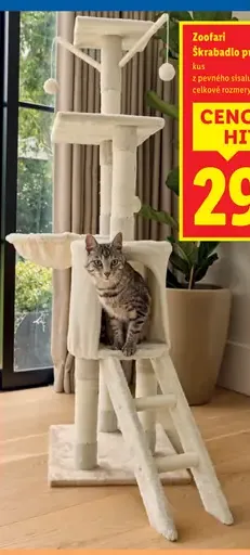 Zoofari škrabadlo pre mačky z pevného sisalu a huňatého plyšu