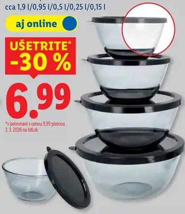 Silvercrest sklenené dózy, 5-dielna súprava