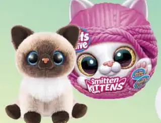 Pets Alive Smitten Kittens mačiatko so zvukmi, plyšová hračka s interaktívne mačiatko a doplnkami