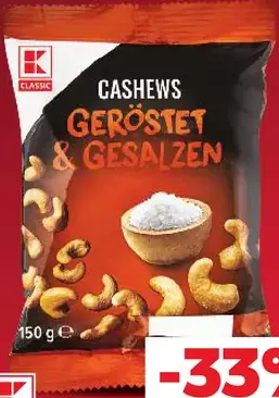 K-Classic kešu orechy pražené, solené