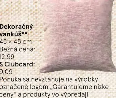 Dekoračný vankúš 45 × 45 cm