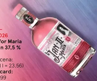 Jan II for Maria Pink gin 37,5 %
