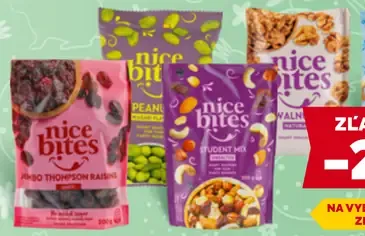 Nice Bites ovocné a orechové snacky rôzne druhy