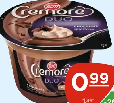 Zott Cremore Duo smotanový dezert