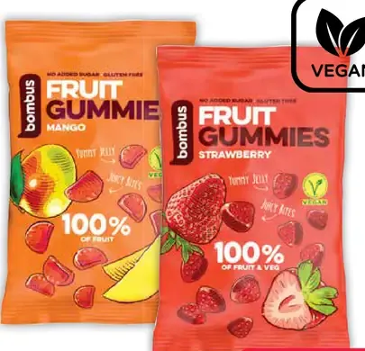 Bombus ovocné kúsky fruit gummies strawberry