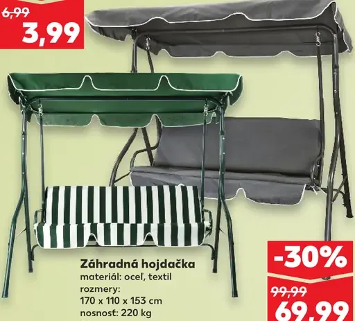 Záhradná hojdačka oceľ a textil