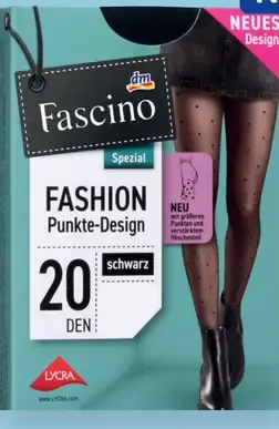 Fascino FASHION 20 DEN Punkte-Design čierne pančuchové nohavice