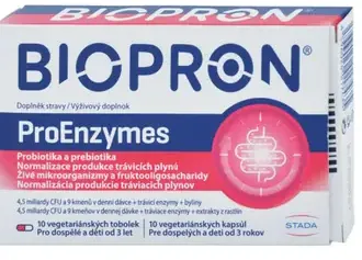 Biopron ProEnzymes prebiotiká a probiotiká výživový doplnok
