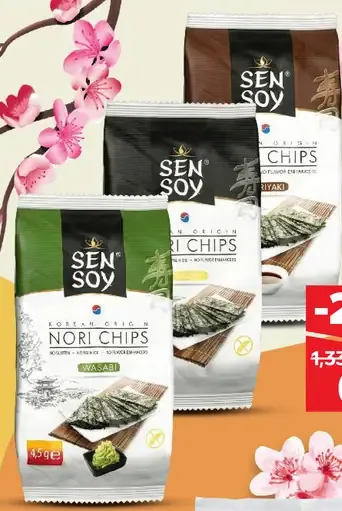 Sen Soy nori chips snack z morských rias
