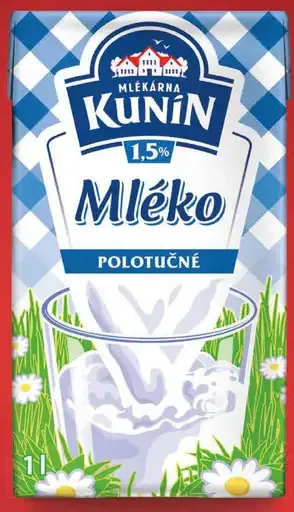 Kunin mlieko polotučné 1,5 % trvanlivé
