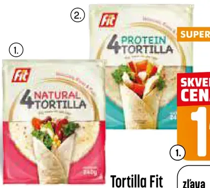 Tortilla Fit natural celozrnná
