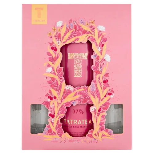 Karloff Tatratea 37% Hibiscus & Red Tea darčekové balenie+ 2 x shot pohár
