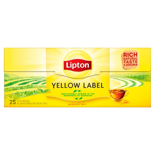 Lipton Yellow Label čierny aromatizovaný čaj 25 vrecúšok