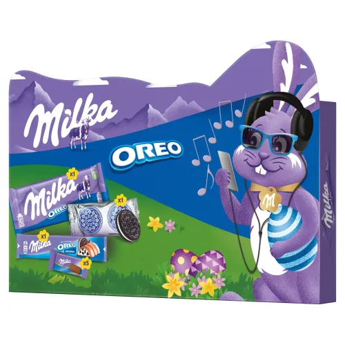 Milka & Oreo darčekové balenie, čokoláda, tyčinka a sušienka