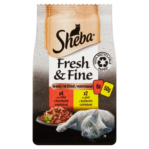 Sheba Fresh & Fine Kompletné mokré krmivo pre dospelé mačky 6 x(300 g)