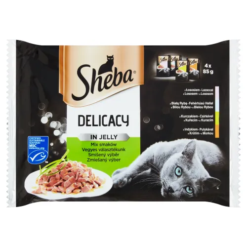 Sheba Delicacy in Jelly Zmiešaný výber 4 x(340 g)
