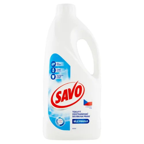 Savo Tekutý odstraňovač škvŕn na biele oblečenie