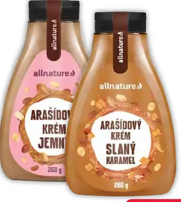 Allnature arašidový krém jemný / slaný karamel