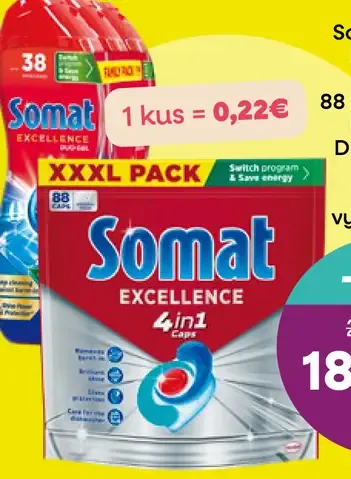 Somat Excellence 4v1 tablety do umývačky riadu XXXL