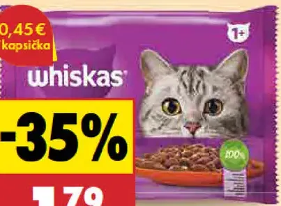Whiskas krmivo pre mačky kapsičky v šťave kuracie/hovädzie