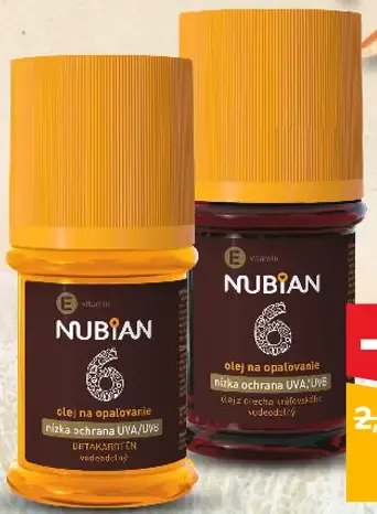Nubian olej na opaľovanie OF 6 rôzne druhy