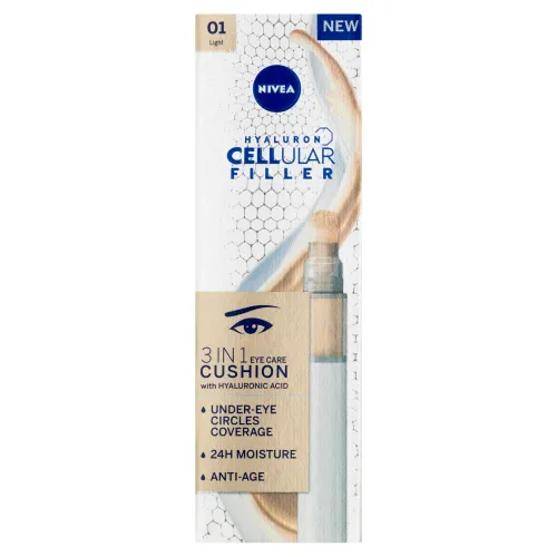 Nivea Hyaluron Cellular Filler Cushion Tónovací očný krém v hubke 3 v 1 01 svetlý odtieň