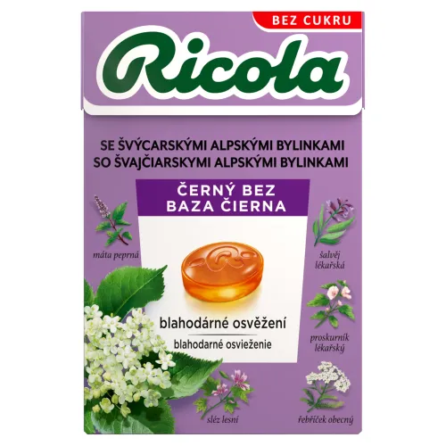 Ricola Baza čierna švajčiarske bylinné cukríky
