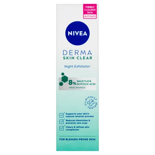 Nivea Derma Skin Clear nočný exfoliačný pleťový peeling