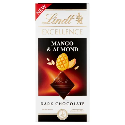 Lindt Excellence Horká čokoláda s mangom a s kúskami mandlí