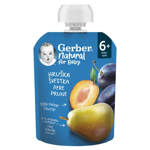 GERBER Natural kapsička hruška a slivka