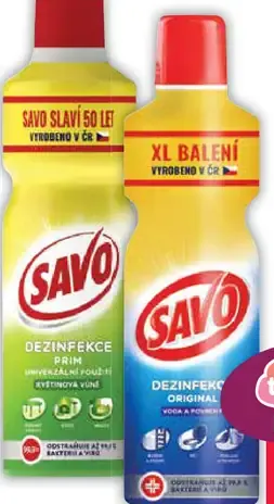 Savo dezinfekčný prostriedok vybrané druhy