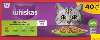 Whiskas krmivo pre mačky kapsičky v želé Mix Smaków výberové menu