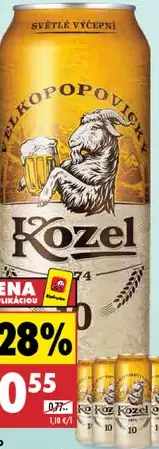 Velkopopovický Kozel 10° pivo plechovka