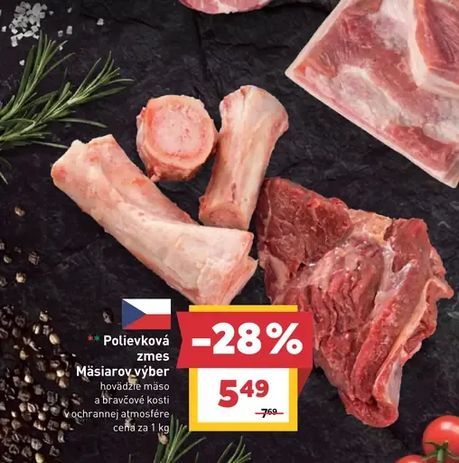 Polievková zmes Mäsiarov výber hovädzie mäso a bravčové kosti v ochrannej atmosfére