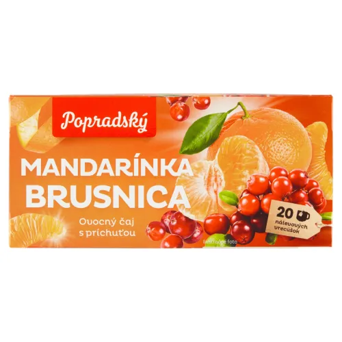 Popradský Mandarínka brusnica ovocný čaj s príchuťou