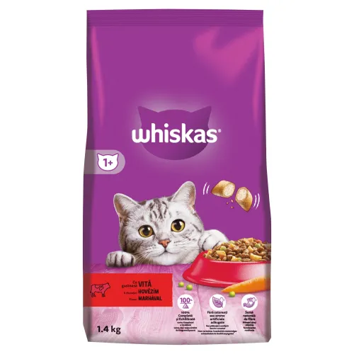 Whiskas 1+ s výborným hovädzím