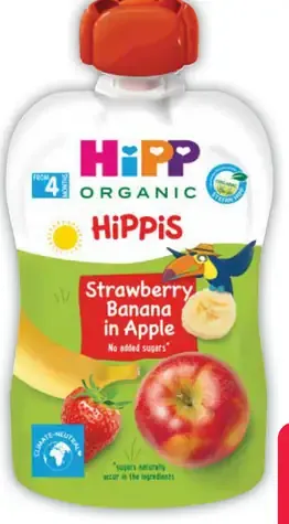 HiPP HiPPis ovocná kapsička Strawberry Banana in Apple