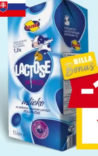 Tami mlieko 1,5 % bezlaktózové trvanlivé