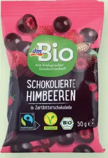 DmBio maliny v horkej čokoláde