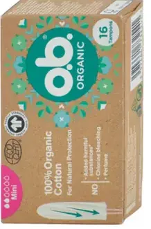 O.b. Organic hygienické tampóny, rôzne druhy
