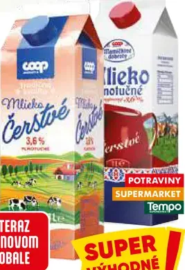 Mlieko čerstvé plnotučné 3,6 %