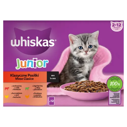 Whiskas Junior Klasické pokrmy v šťave 12 x(1,02 kg)