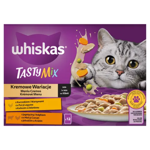 Whiskas Tasty Mix krémové menu v šťave 12 x(1,02 kg)