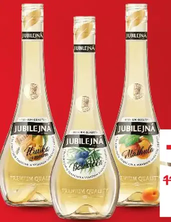 Jubilejná liehovina rôzne druhy 30 – 38 % alk.